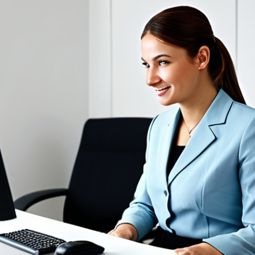 Home 24 Customer Service Representative**
"A friendly and professional customer service representative, fully clothed in modest business attire, assisting a client at a modern office desk, safe for work, appropriate content, perfect anatomy, correct proportions, well-formed hands, proper finger count, natural body proportions, professional, high quality, family-friendly."
**